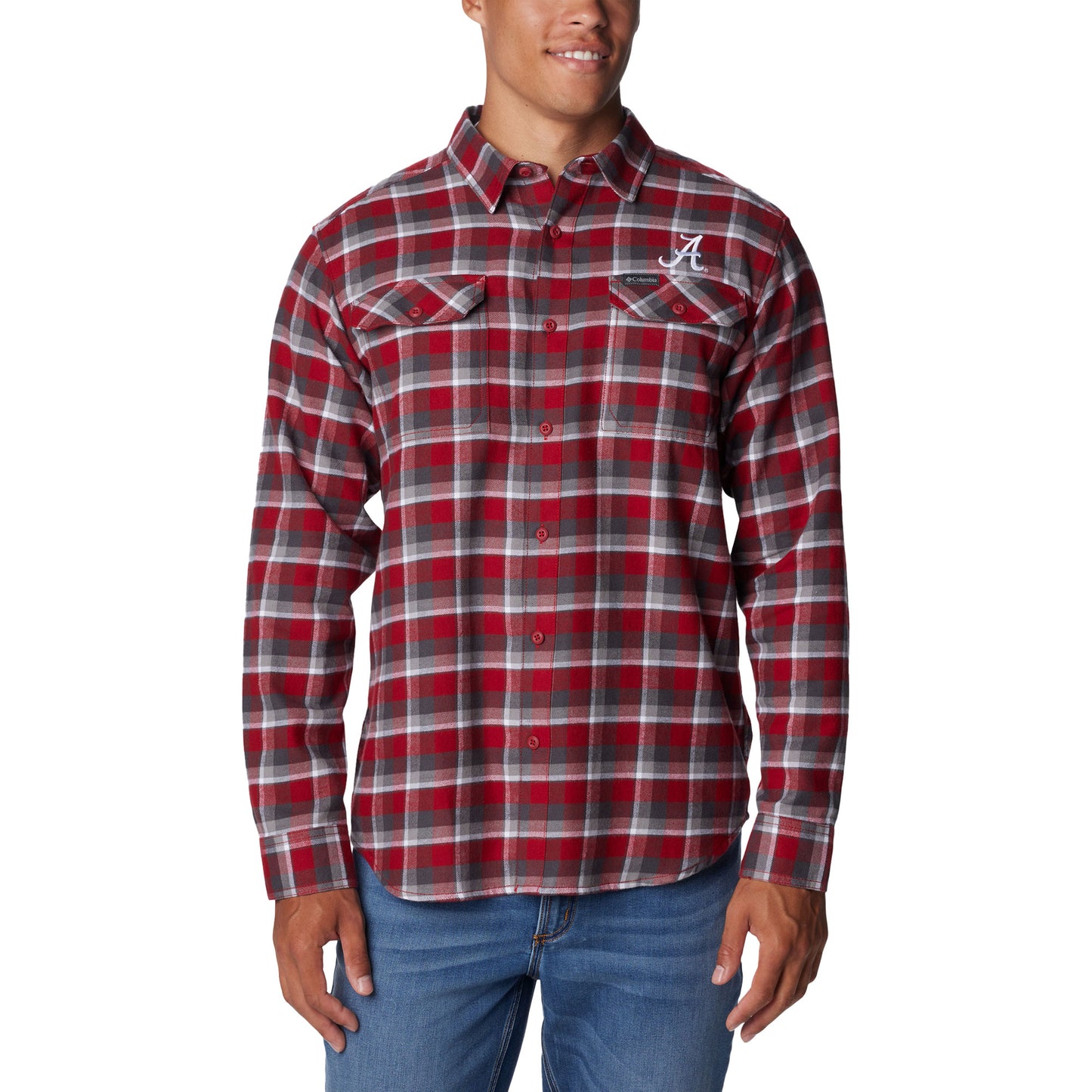 Columbia  Crimson Alabama Crimson Tide Flare Gun Flannel Long Sleeve Shirt