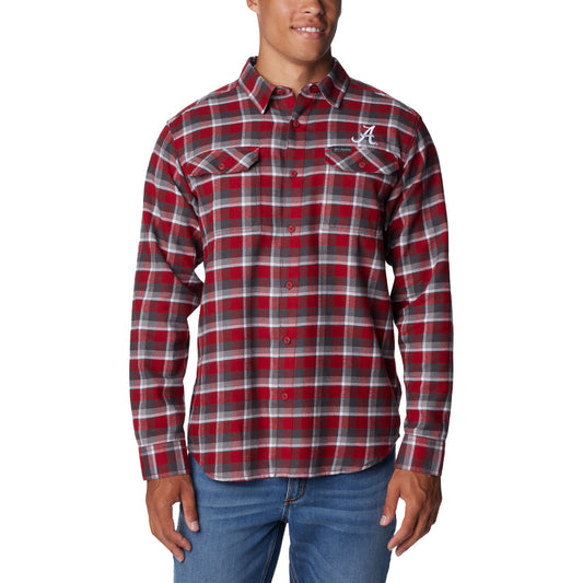 Columbia  Crimson Alabama Crimson Tide Flare Gun Flannel Long Sleeve Shirt