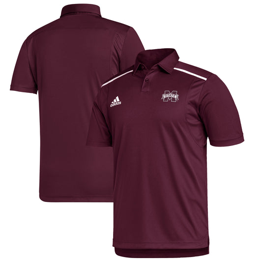 Men's adidas Maroon Mississippi State Bulldogs Team Issue Polo