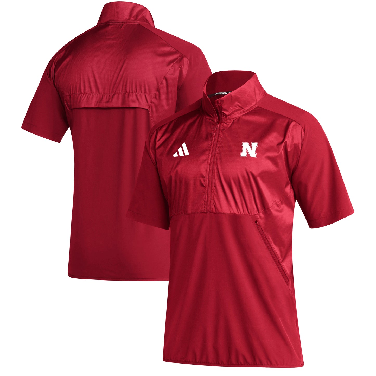 Men's adidas  Scarlet Nebraska Huskers Sideline Quarter-Zip Polo