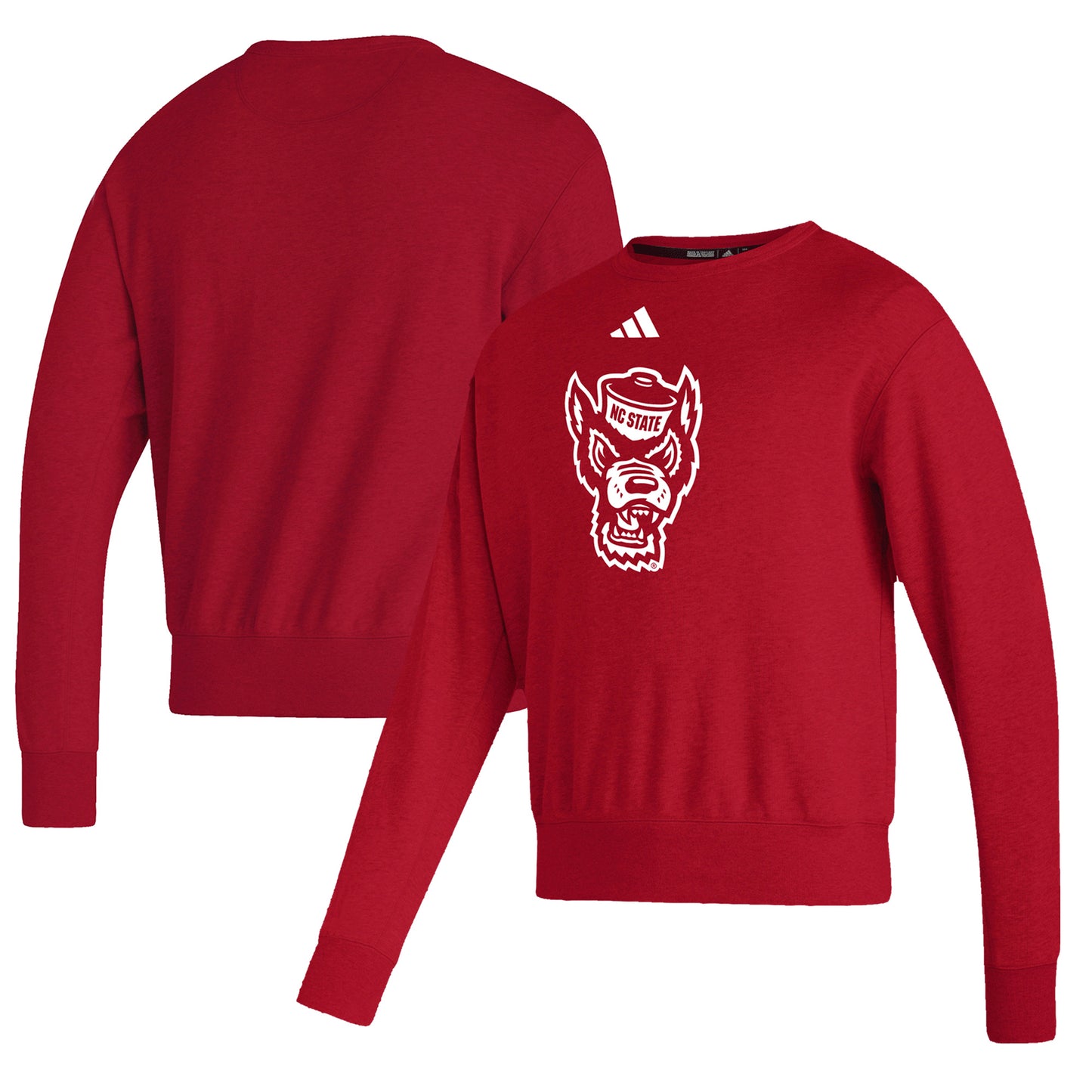 Men's adidas  Red NC State Wolfpack Premium Retro Pullover Sweatshirt