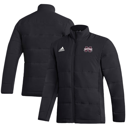 Men's adidas  Black Mississippi State Bulldogs Midweight Full-Zip Jacket