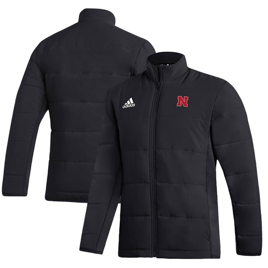 Men's adidas  Black Nebraska Huskers Midweight Full-Zip Jacket