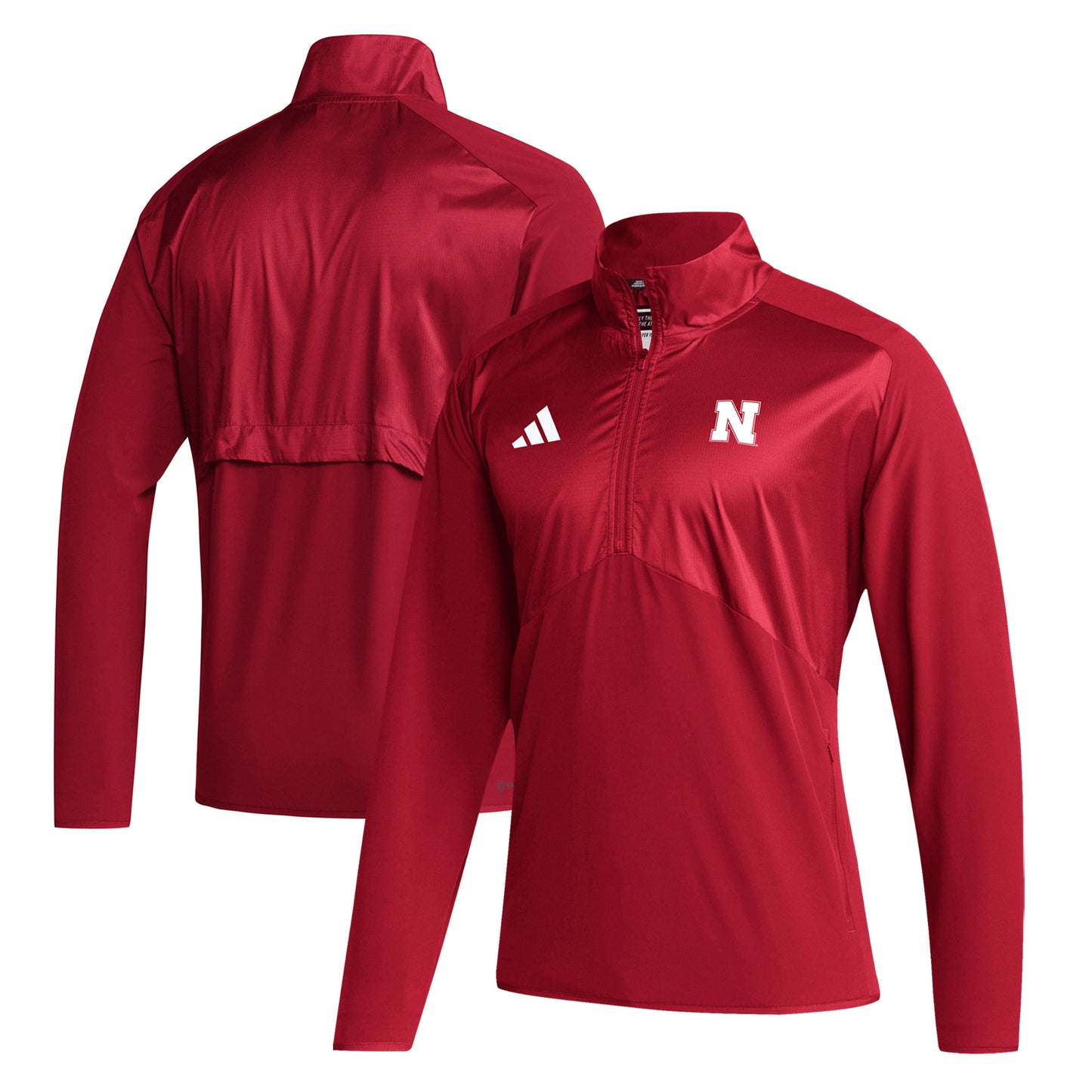 Men's adidas  Scarlet Nebraska Huskers Sideline Quarter-Zip Pullover Top