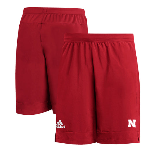 Men's adidas  Scarlet Nebraska Huskers 9" Heat Ready Woven Shorts