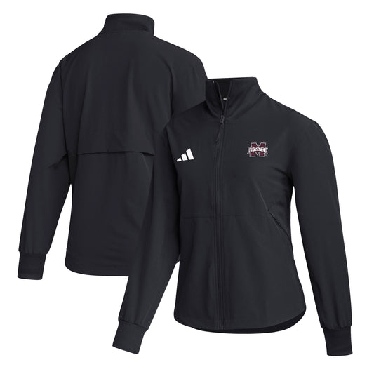 Women's adidas  Black Mississippi State Bulldogs Travel Full-Zip Woven Jacket