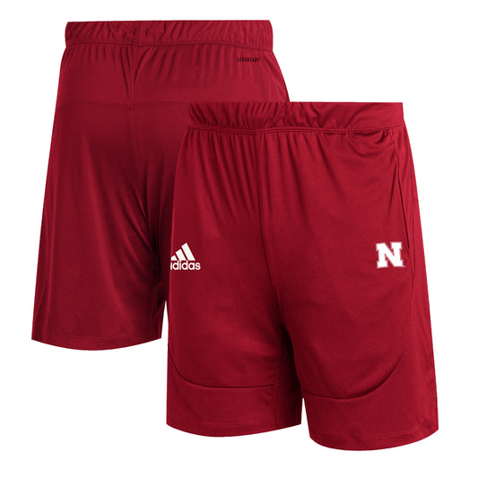 Men's adidas  Scarlet Nebraska Huskers Sideline 21 Knit Shorts