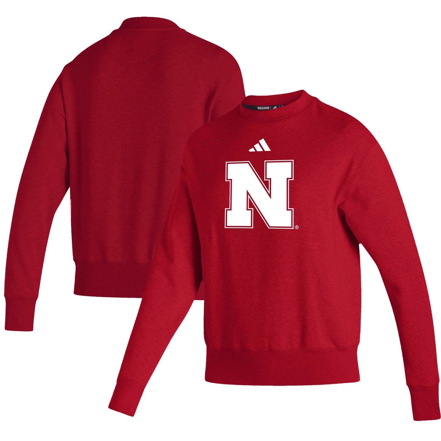 Women's adidas  Scarlet Nebraska Huskers Premium Retro Pullover Sweatshirt