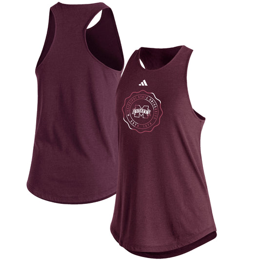 Women's adidas  Maroon Mississippi State Bulldogs Fashion Tri-Blend Tank Top