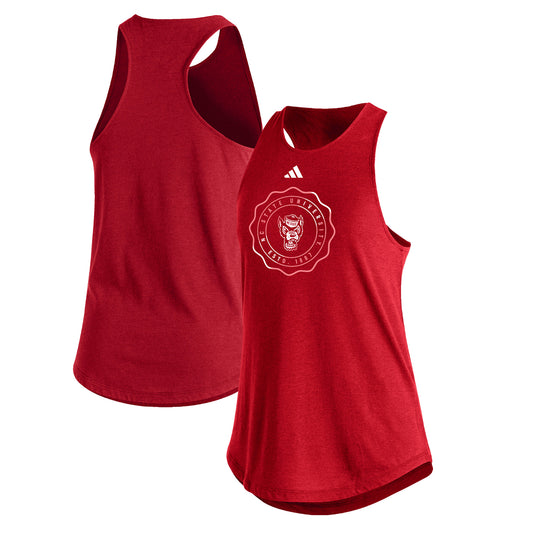 Women's adidas  Red NC State Wolfpack Fashion Tri-Blend Tank Top