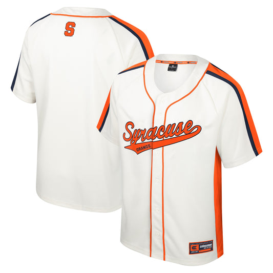 Men's Colosseum Cream Syracuse Orange Ruth Button-Up Baseball Jersey