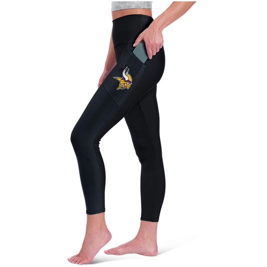 Women's Certo  Black Minnesota Vikings High Waist Two-Pocket Leggings