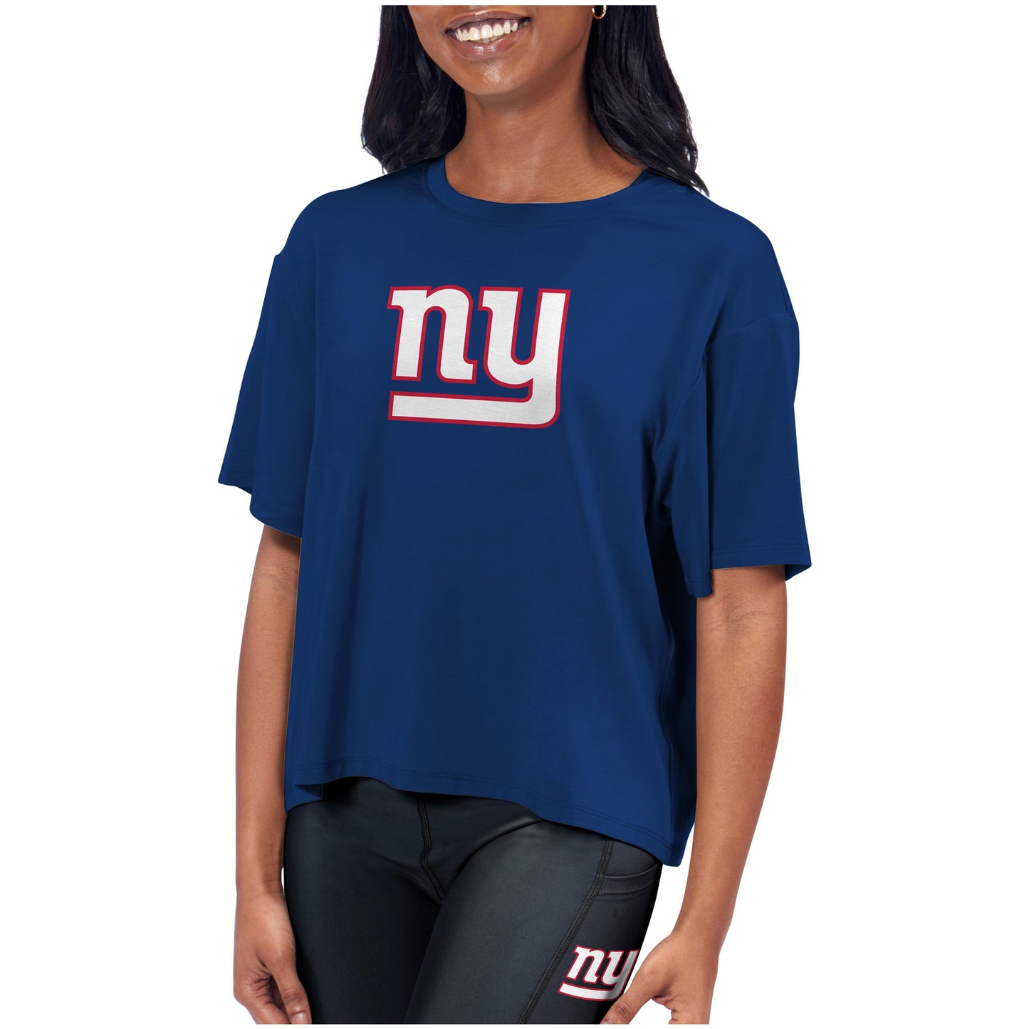 Women's Certo  Royal New York Giants Format Cropped T-Shirt