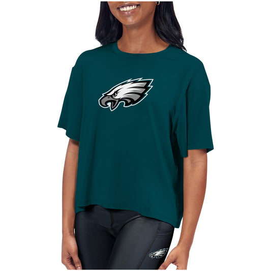 Women's Certo Midnight Green Philadelphia Eagles Format Cropped T-Shirt