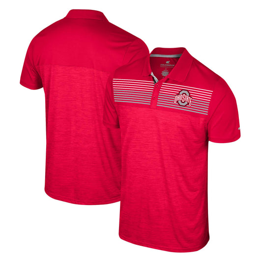 Men's Colosseum Scarlet Ohio State Buckeyes Langmore Polo