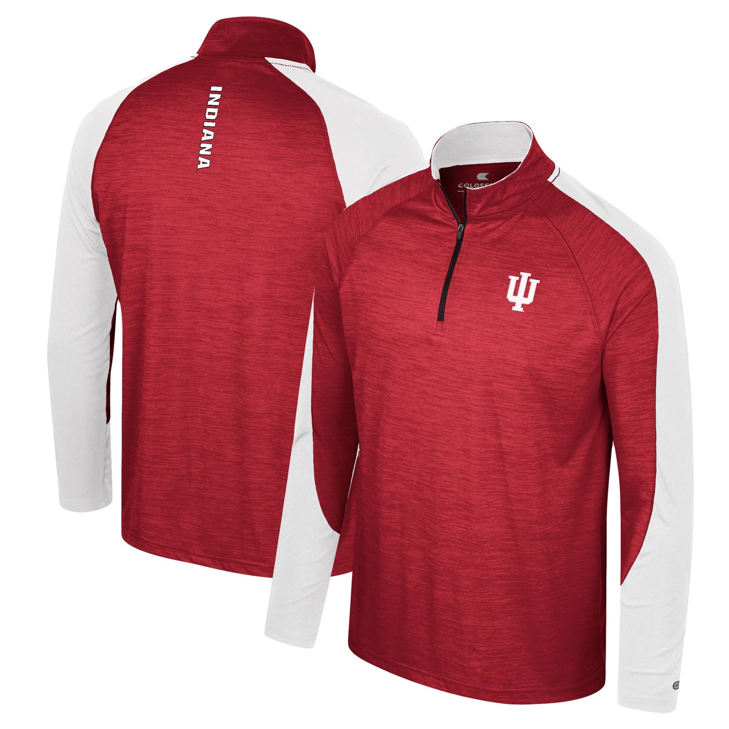 Men's Colosseum Crimson Indiana Hoosiers Langmore Raglan Quarter-Zip Top