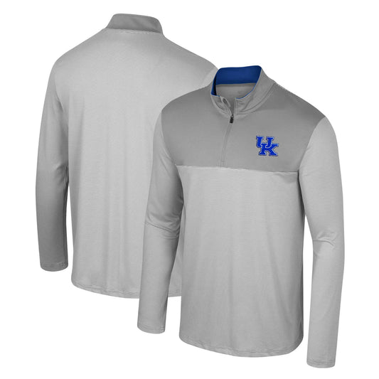 Men's Colosseum Gray Kentucky Wildcats Tuck Quarter-Zip Top