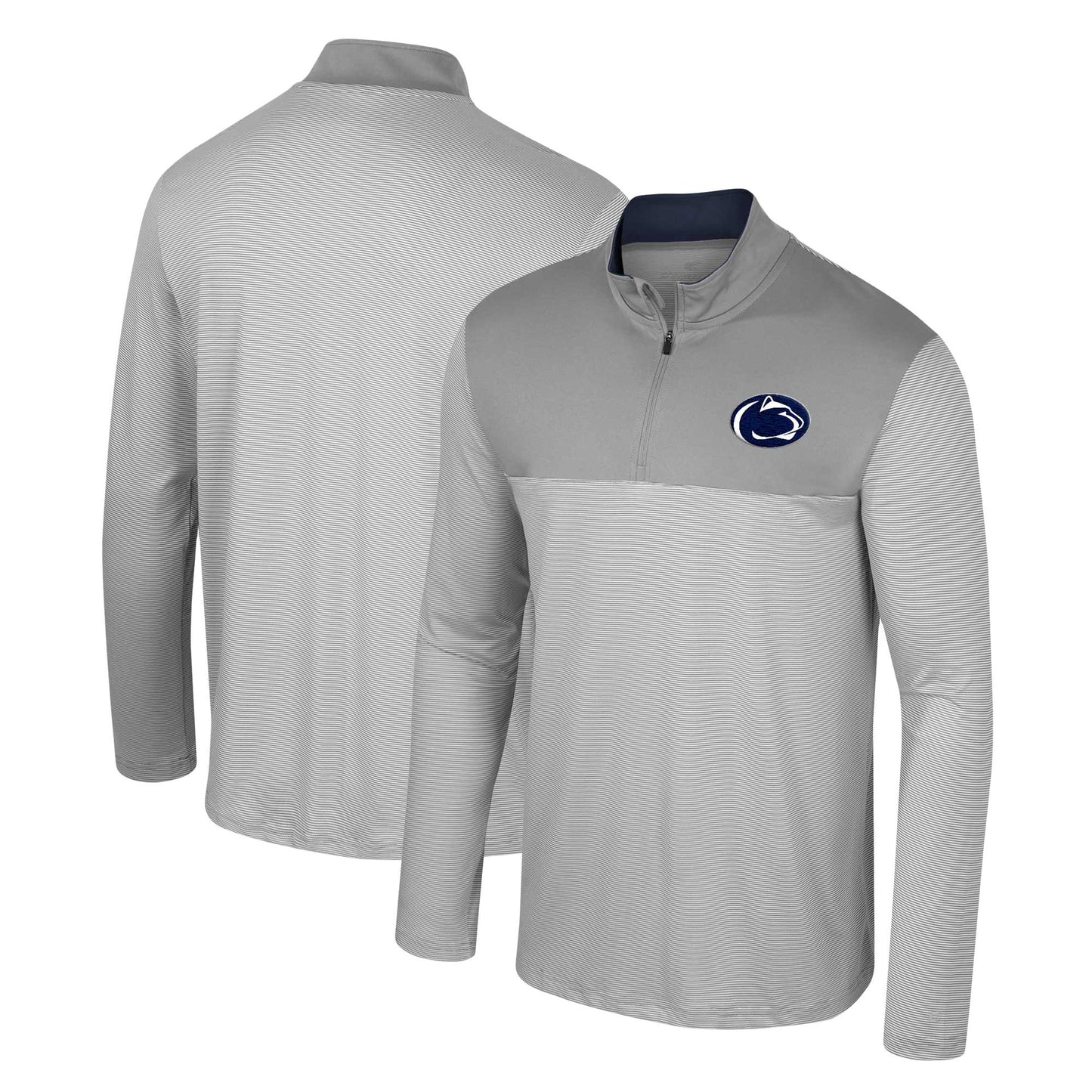 Men's Colosseum Gray Penn State Nittany Lions Tuck Quarter-Zip Top