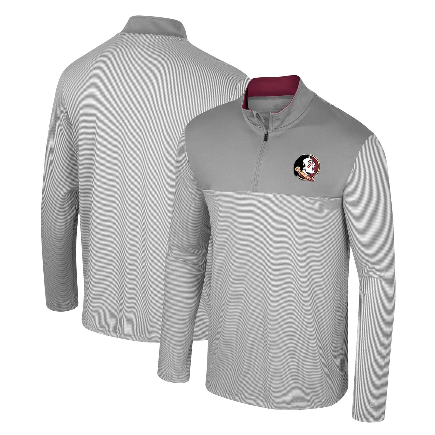 Men's Colosseum Gray Florida State Seminoles Tuck Quarter-Zip Top