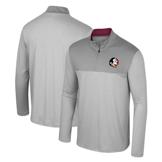 Men's Colosseum Gray Florida State Seminoles Tuck Quarter-Zip Top