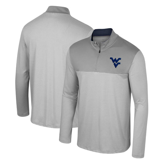 Men's Colosseum Gray West Virginia Mountaineers Tuck Quarter-Zip Top