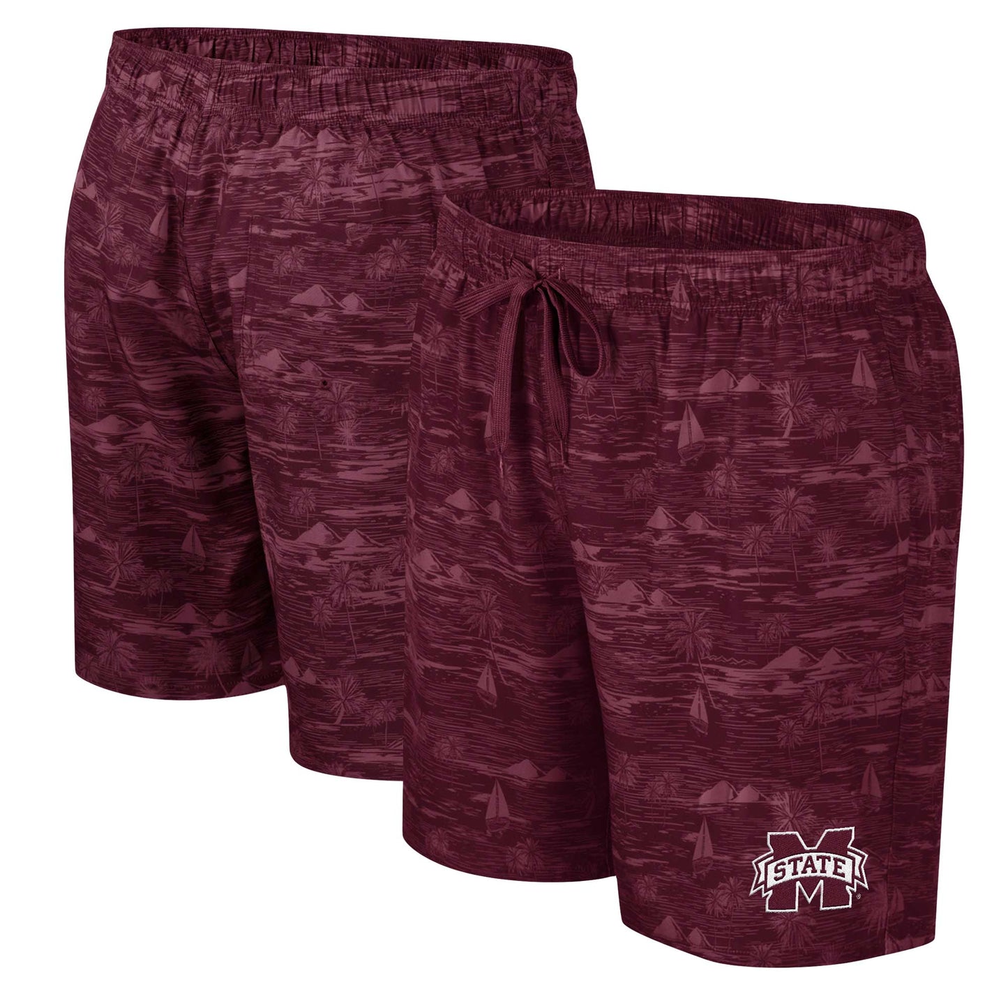 Men's Colosseum Maroon Mississippi State Bulldogs Ozark Swim Shorts