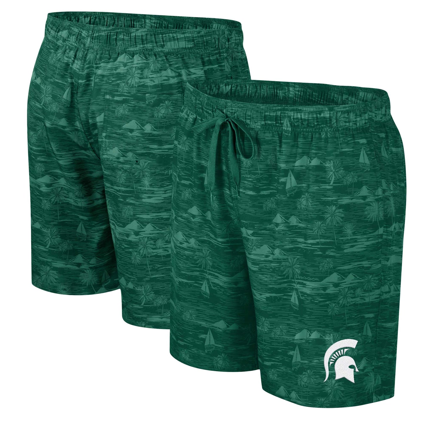 Men's Colosseum Green Michigan State Spartans Ozark Swim Shorts