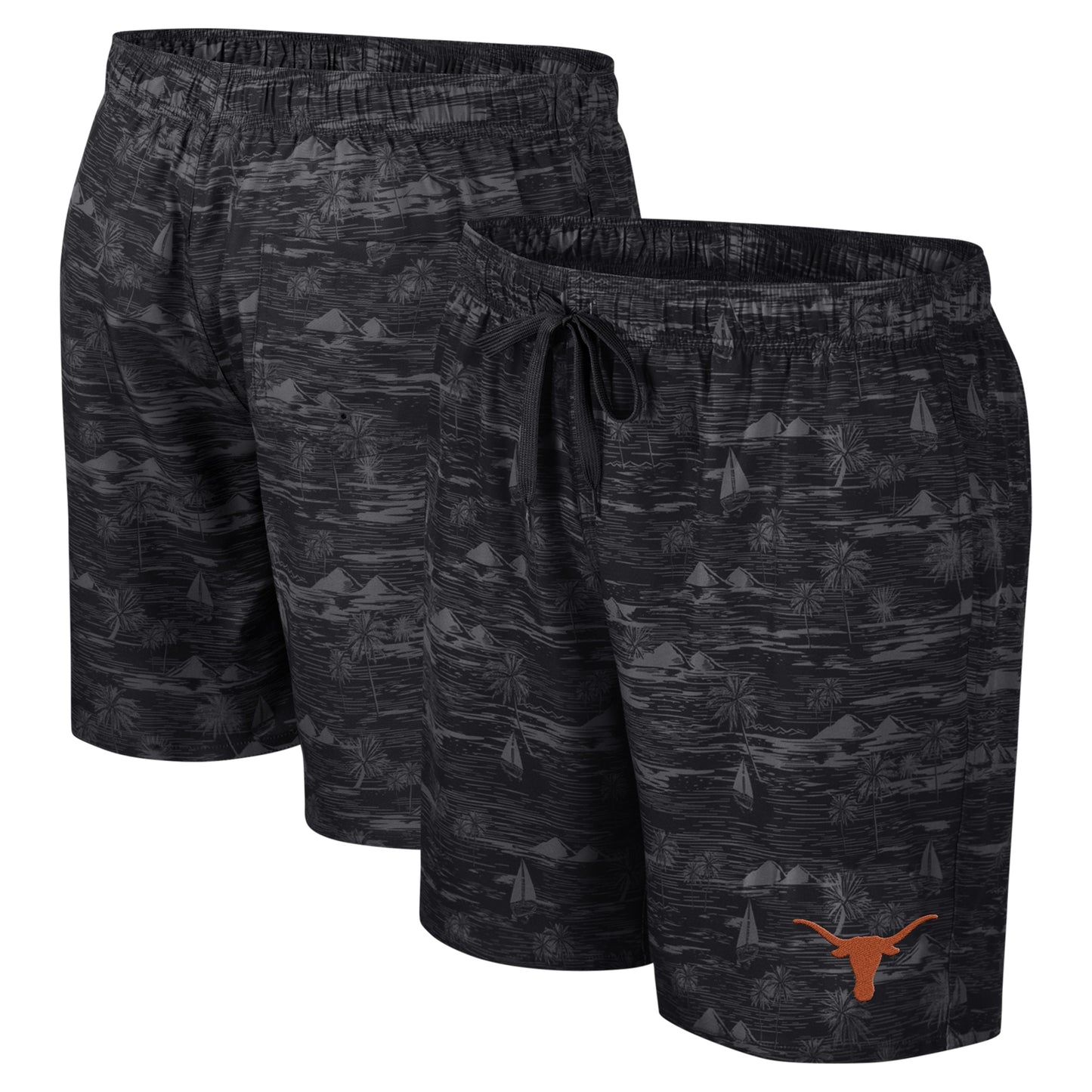 Men's Colosseum Black Texas Longhorns Ozark Swim Shorts