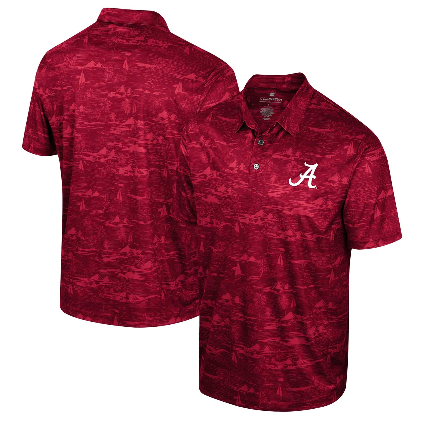 Men's Colosseum Crimson Alabama Crimson Tide Daly Print Polo