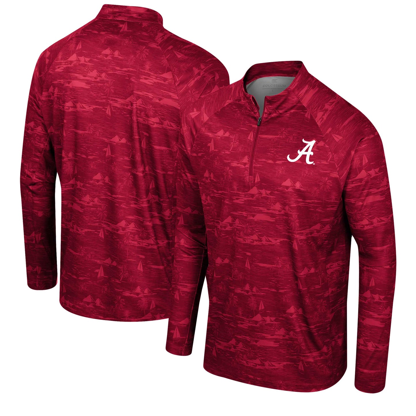 Men's Colosseum Crimson Alabama Crimson Tide Carson Raglan Quarter-Zip Jacket