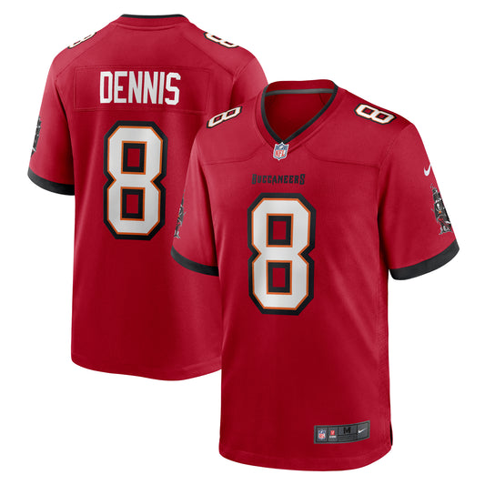 Men's Nike SirVocea Dennis Red Tampa Bay Buccaneers Game Jersey