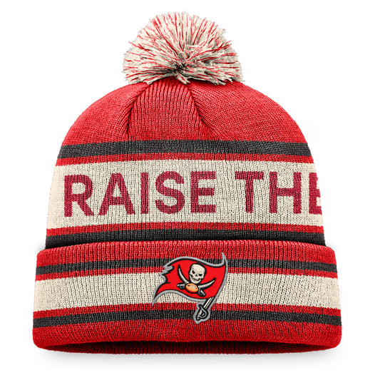 Men's Fanatics Red Tampa Bay Buccaneers Heritage Cuffed Knit Hat with Pom