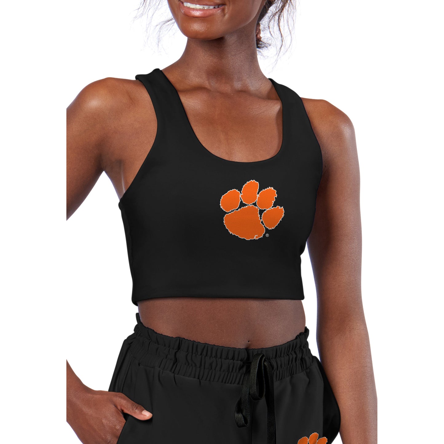 Women's Certo Black Clemson Tigers Reversible Sports Bra