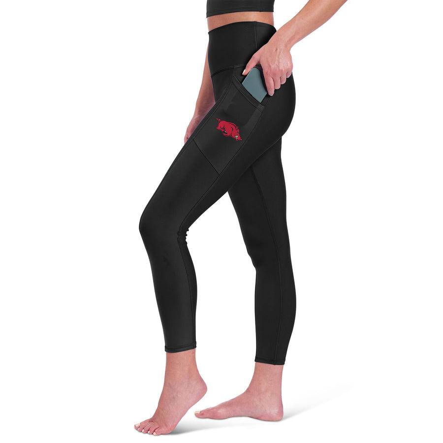 Women's Certo Black Arkansas Razorbacks Side Pocket Leggings