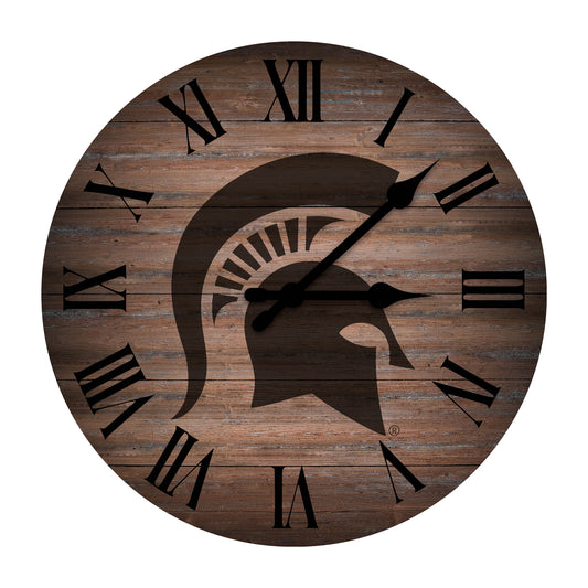 Imperial  Michigan State Spartans Rustic 16'' Clock