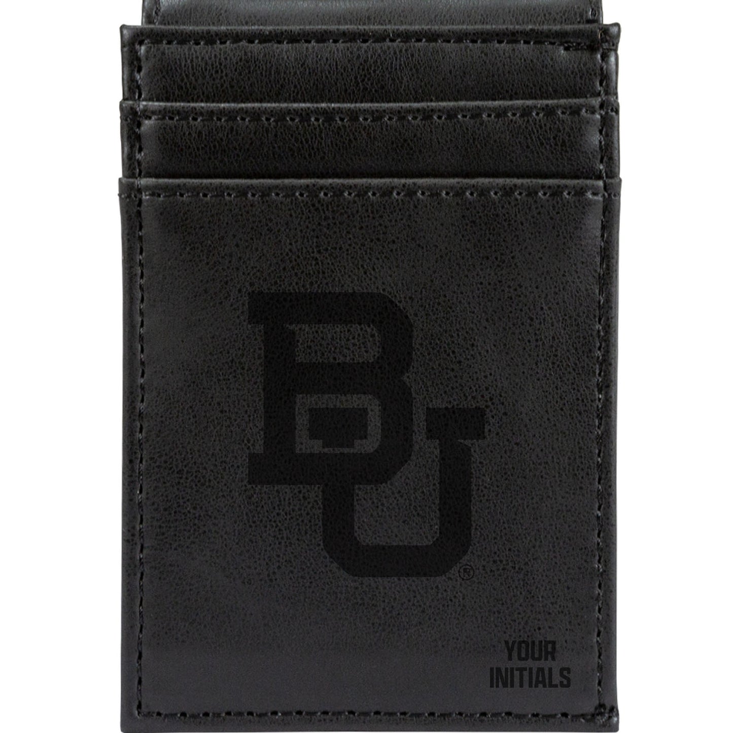 Black Baylor Bears Personalized Front Pocket Wallet