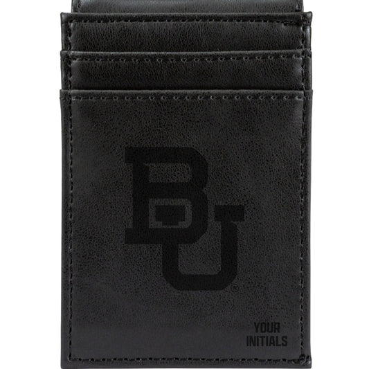 Black Baylor Bears Personalized Front Pocket Wallet