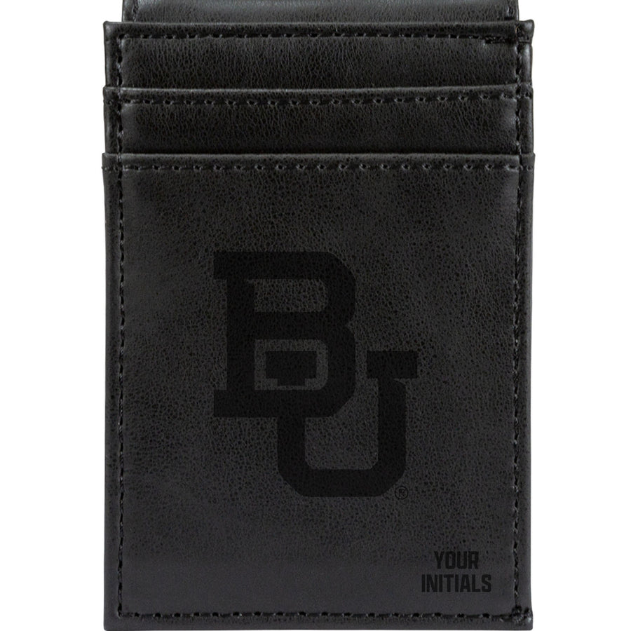 Black Baylor Bears Personalized Front Pocket Wallet