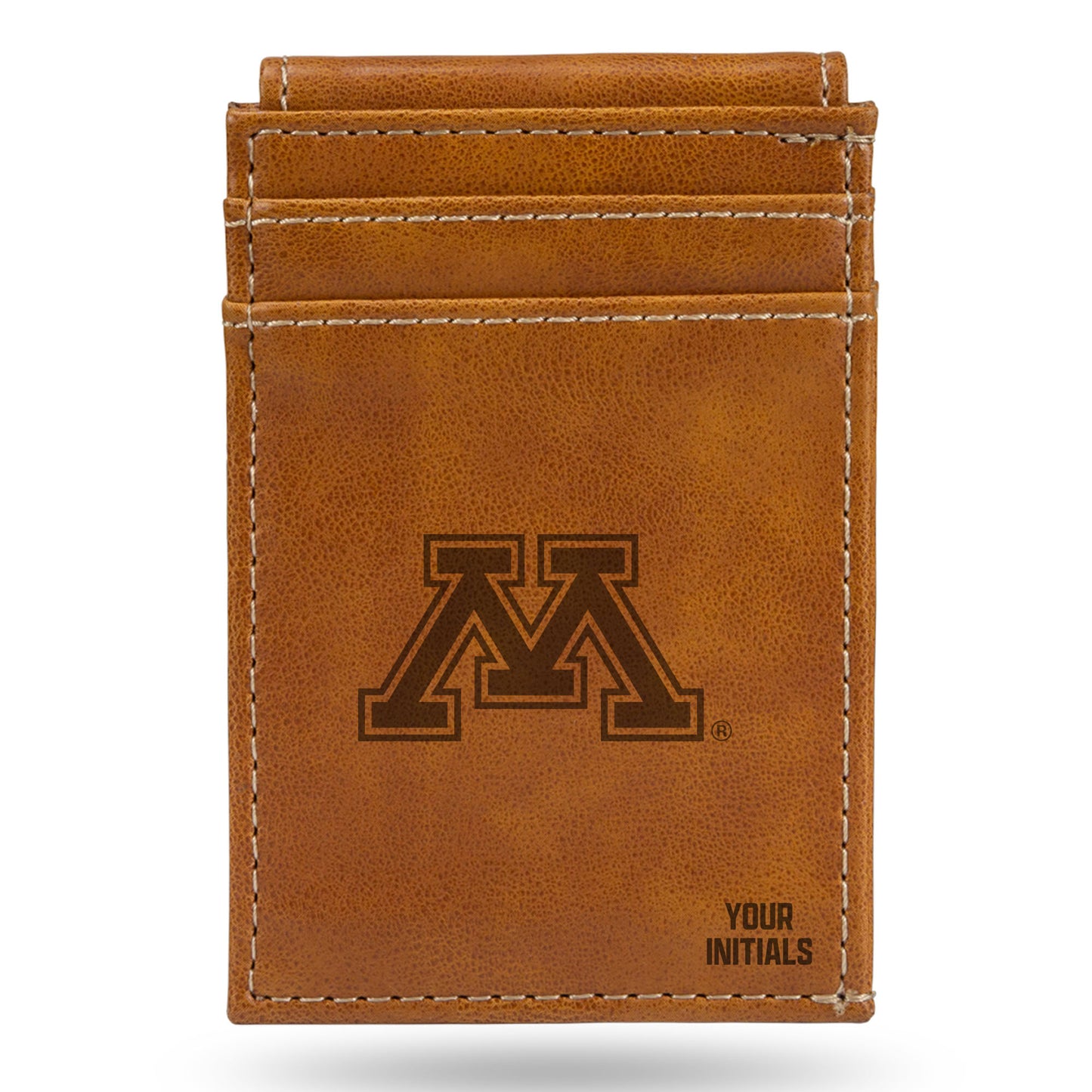 Brown Minnesota Golden Gophers Personalized Front Pocket Wallet