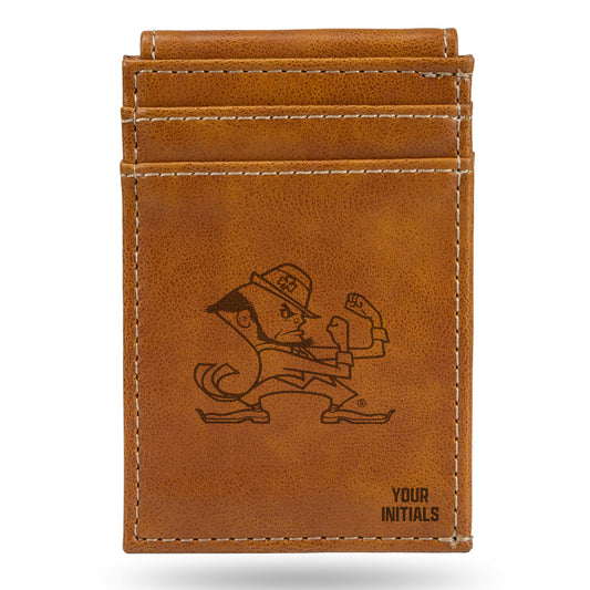 Brown Notre Dame Fighting Irish Personalized Front Pocket Wallet