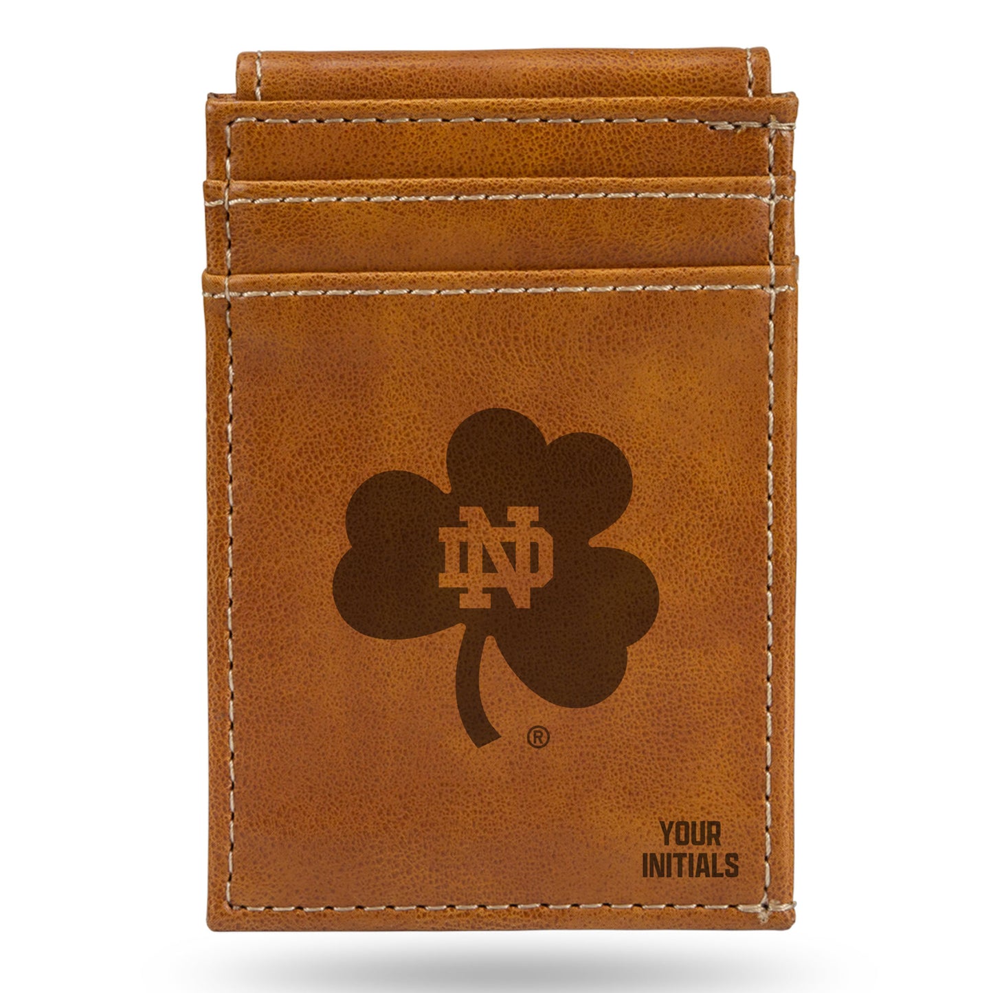 Brown Notre Dame Fighting Irish Personalized Front Pocket Wallet