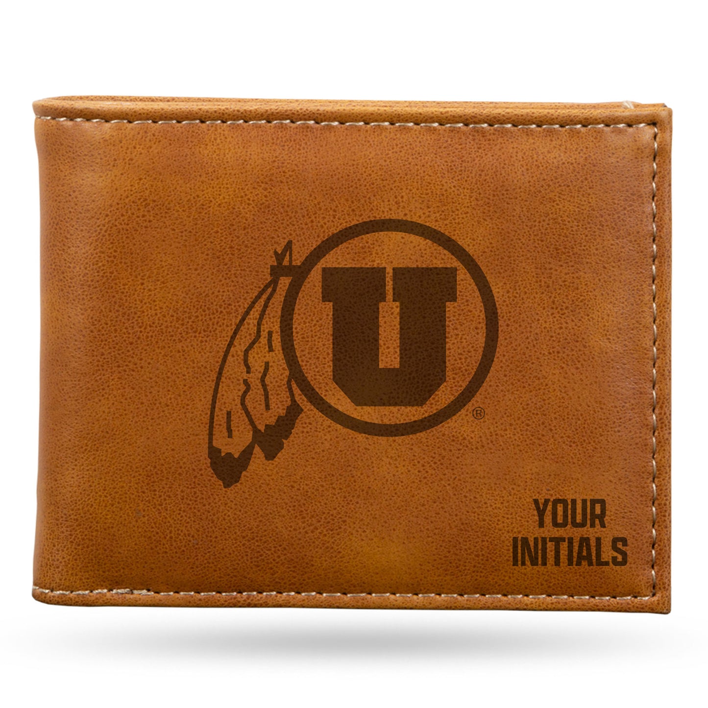 Brown Utah Utes Personalized Billfold Wallet