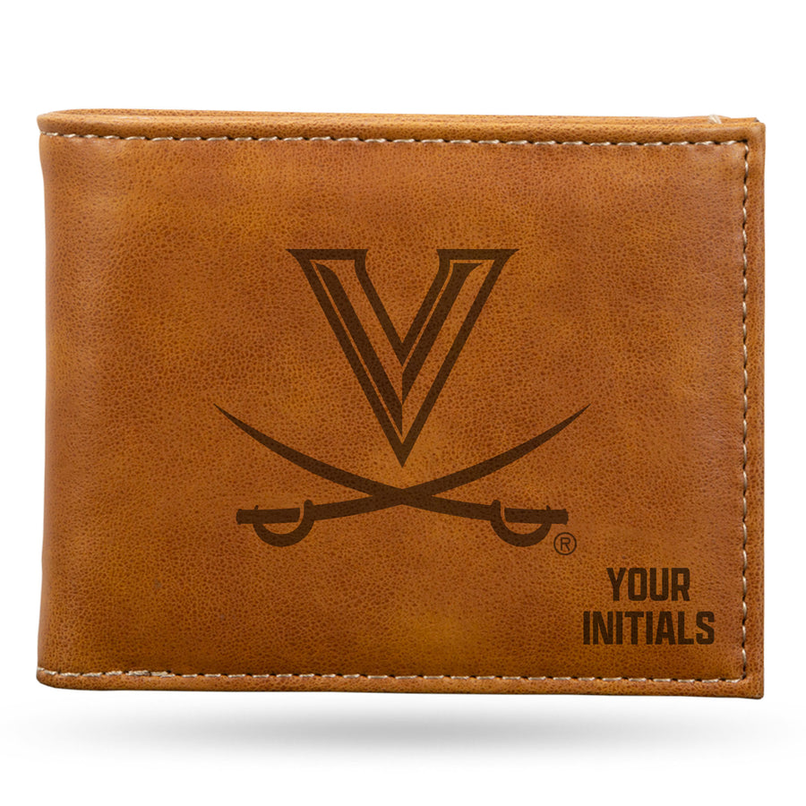 Brown Virginia Cavaliers Personalized Billfold Wallet