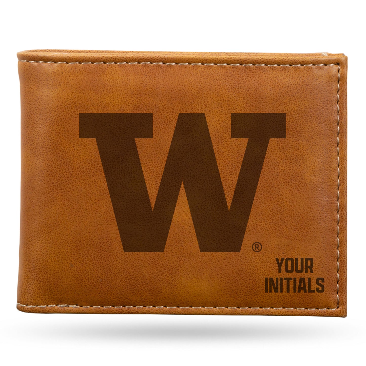 Brown Washington Huskies Personalized Billfold Wallet