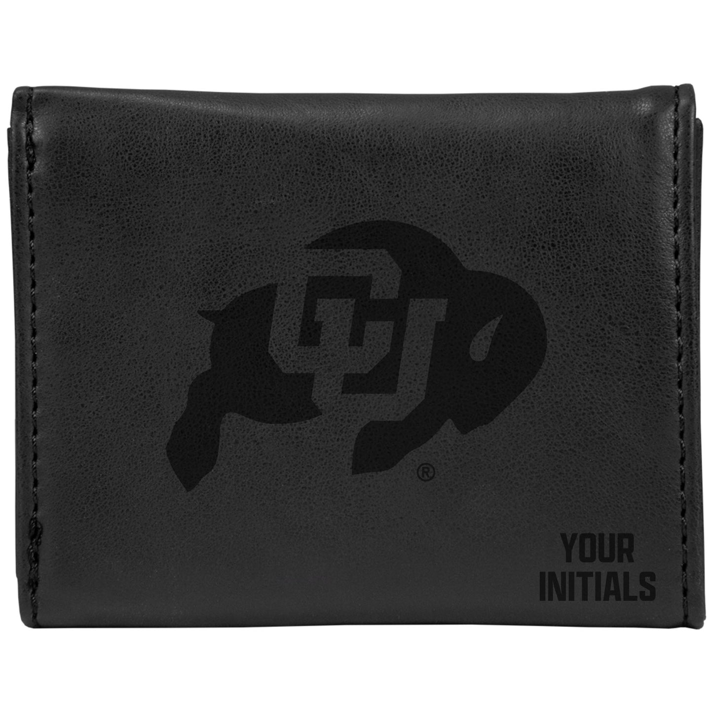Black Colorado Buffaloes Personalized Trifold Wallet