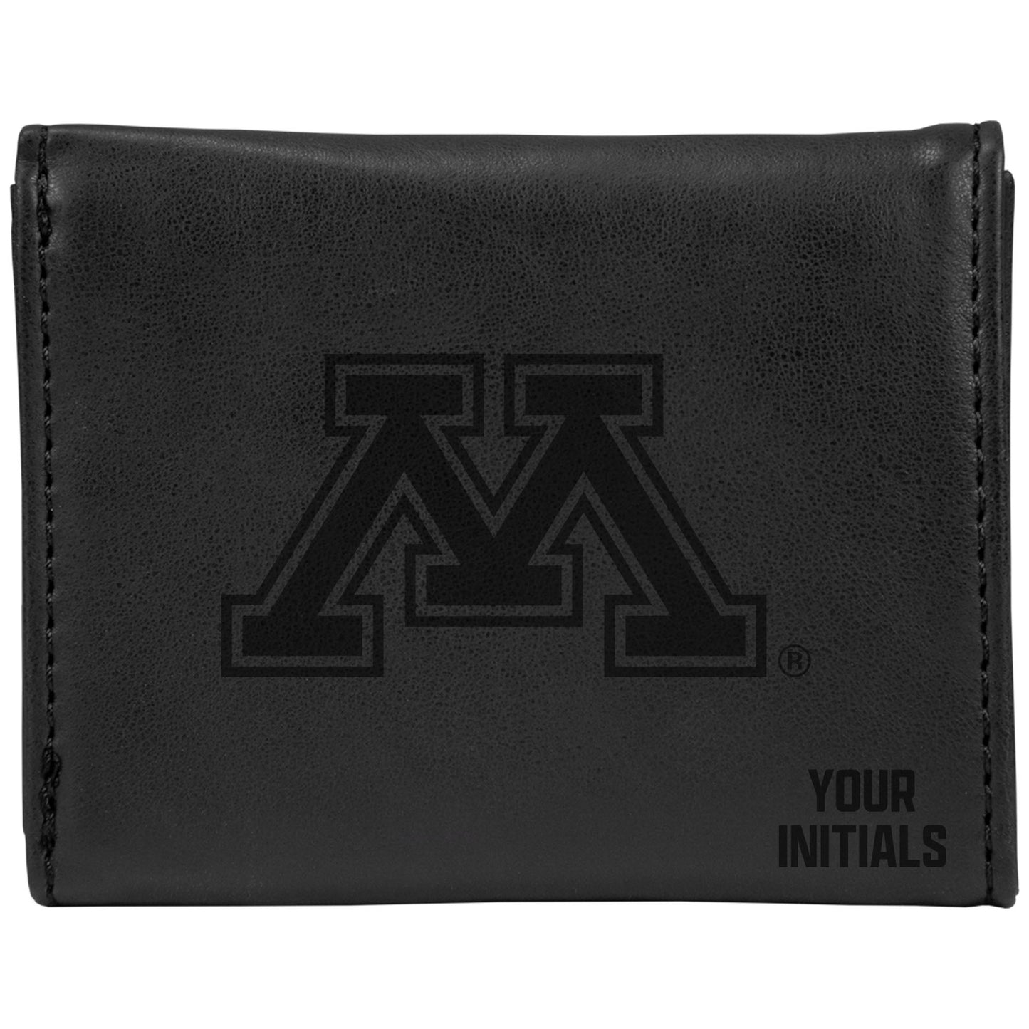 Black Minnesota Golden Gophers Personalized Trifold Wallet