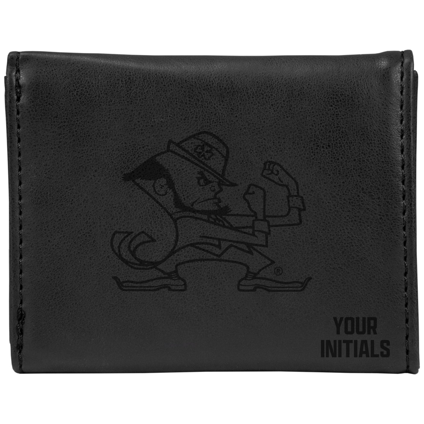 Black Notre Dame Fighting Irish Personalized Trifold Wallet