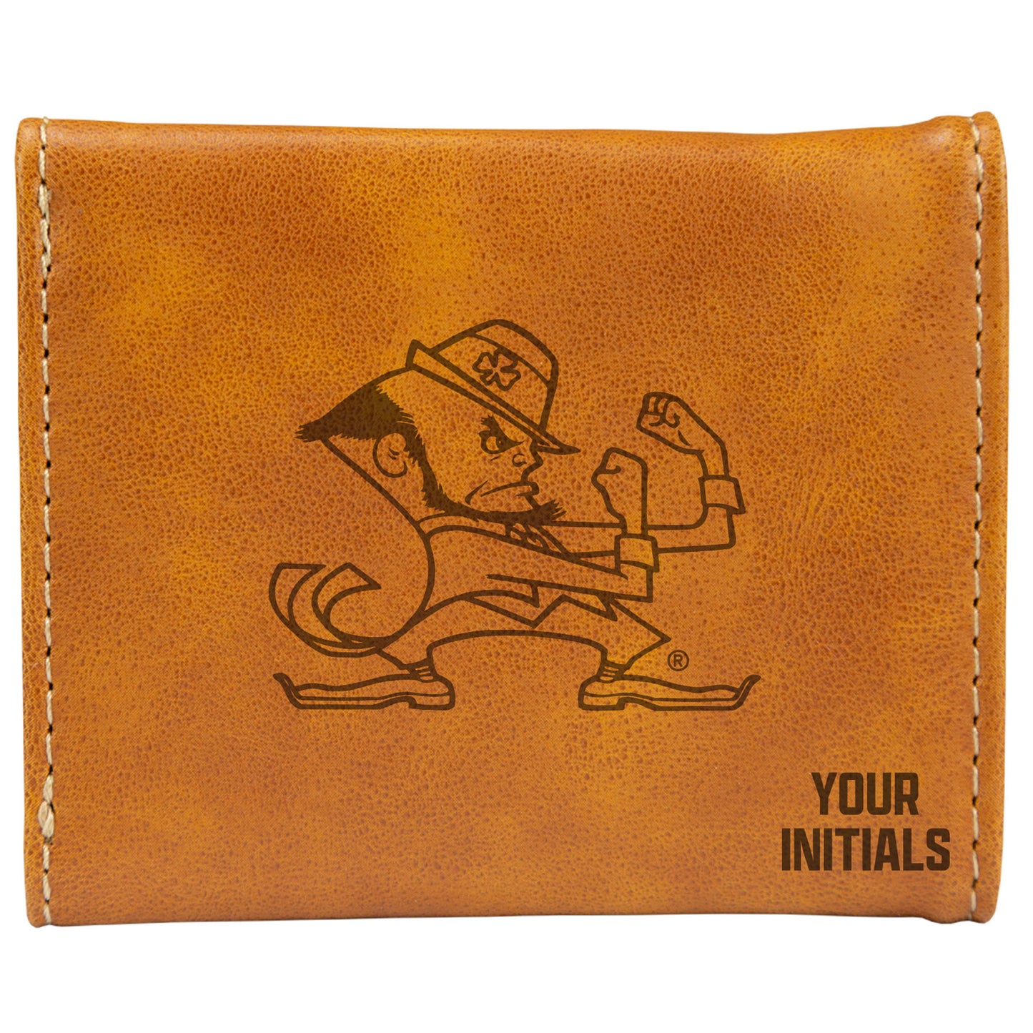Brown Notre Dame Fighting Irish Personalized Trifold Wallet