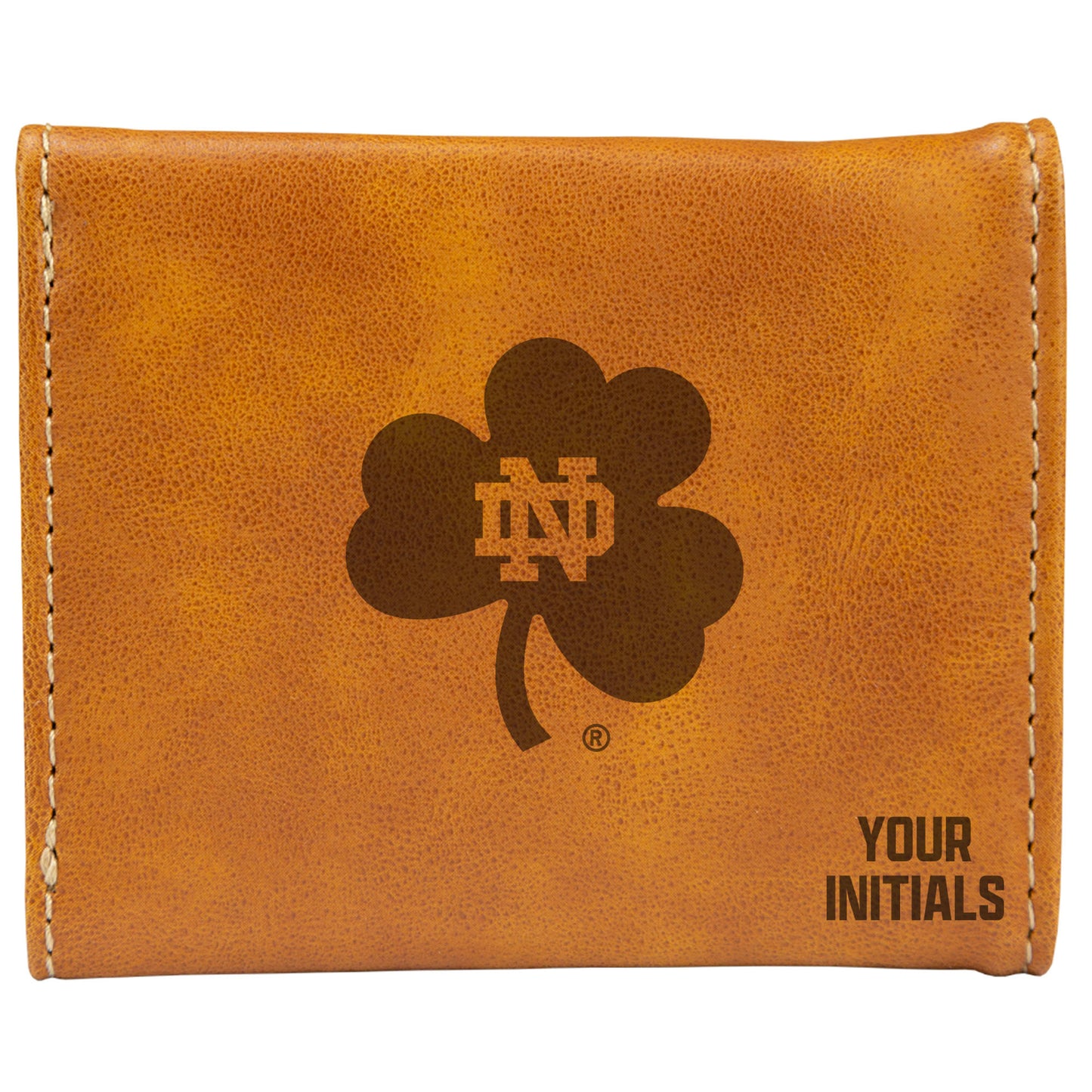 Brown Notre Dame Fighting Irish Personalized Trifold Wallet