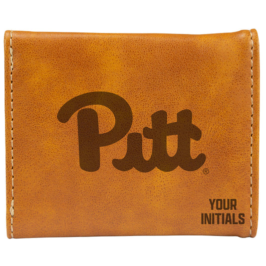 Brown Pitt Panthers Personalized Trifold Wallet